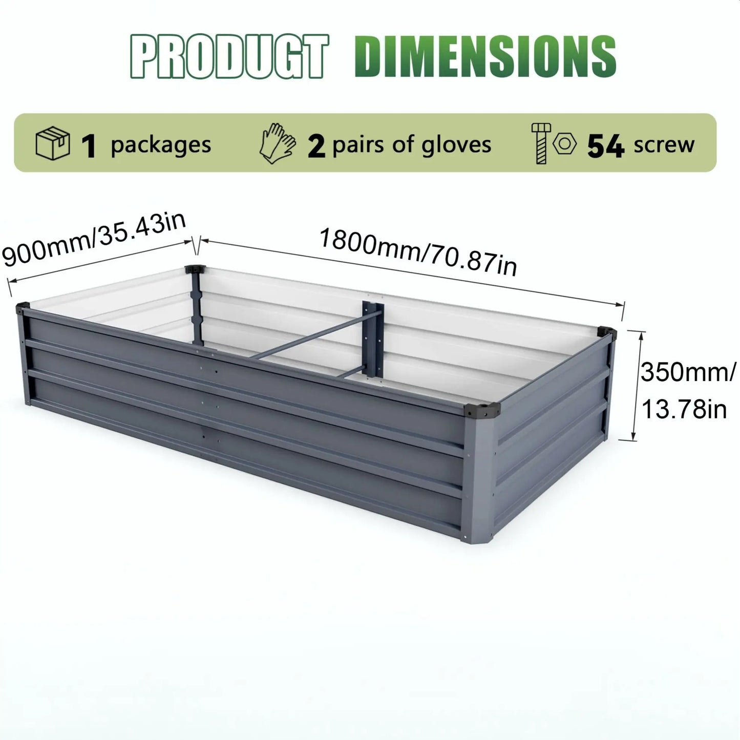 Large Garden Bed for Outdoor Steel Construction