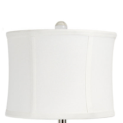 Diamond Torch Crystal Table Lamp with clear crystal finial, off-white shade, polished nickel on Tampa Home & Garden Store