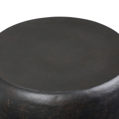 Garvy Handcrafted Solid Metal Drum Side Table