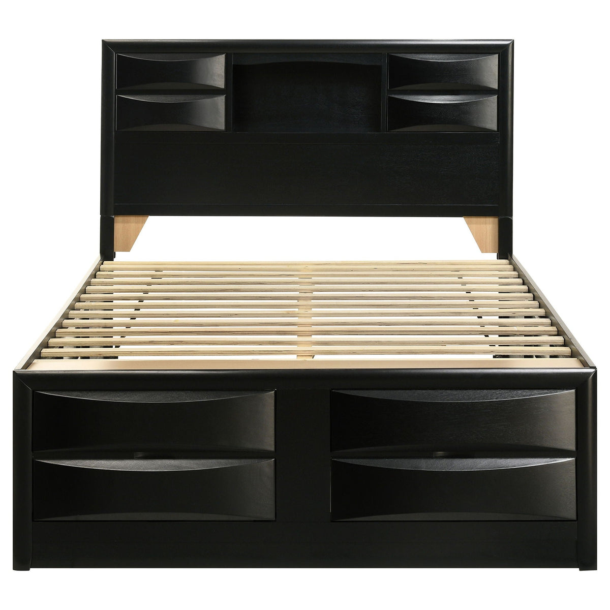 Jazz Storage Bed black wood finish with four headboard drawers by HouseOfZazla on Tampa Home & Garden Store