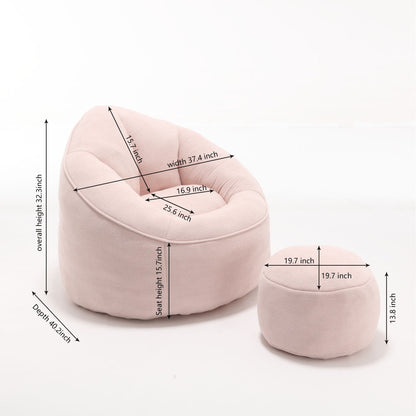 Cozy Bean Bag Chair With Foam and Footrest