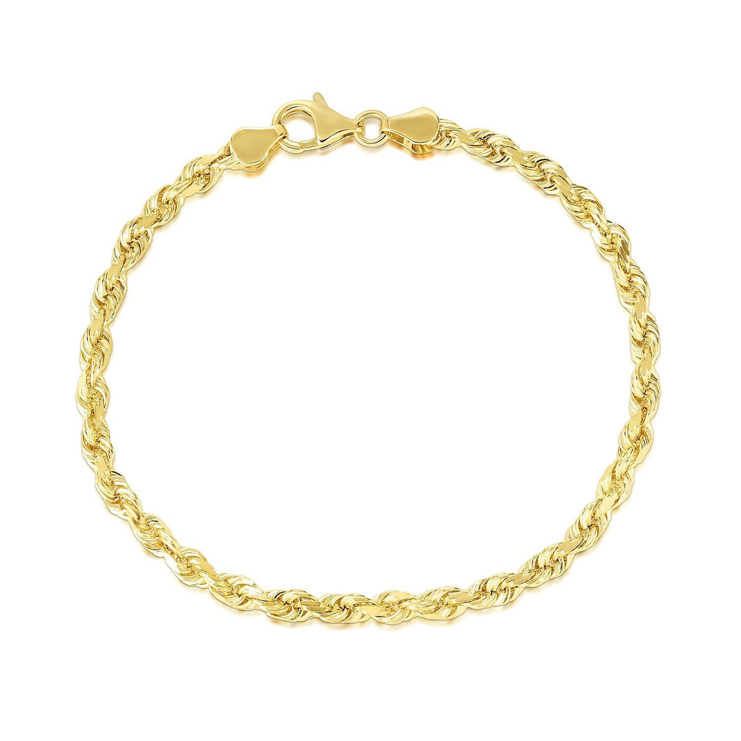 Bracelet gold 10k yellow gold solid diamond-cut rope bracelet, 5.0mm, Bids.com on Tampa Home & Garden Store