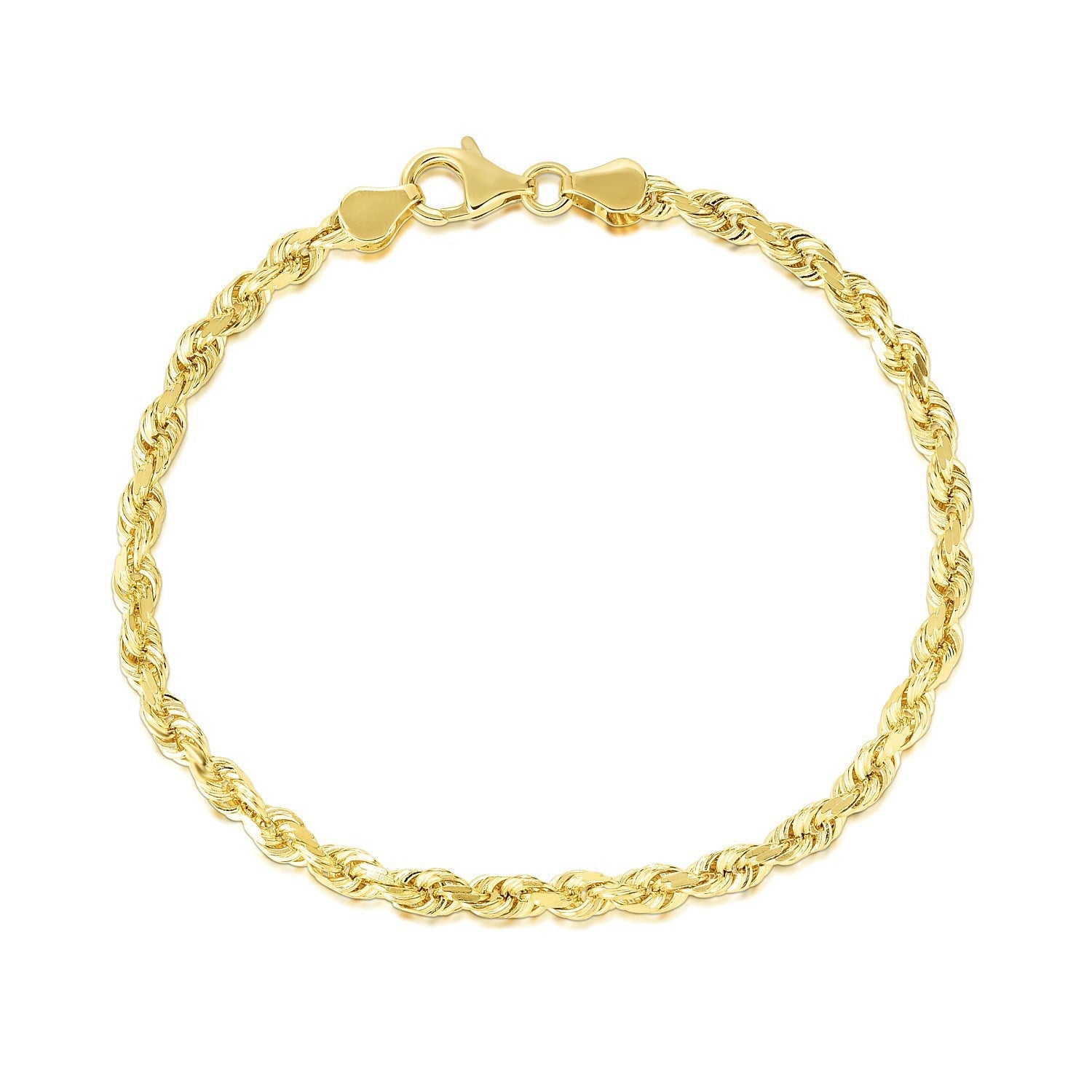 Bracelet gold 10k yellow gold solid diamond-cut rope bracelet, 5.0mm, Bids.com on Tampa Home & Garden Store