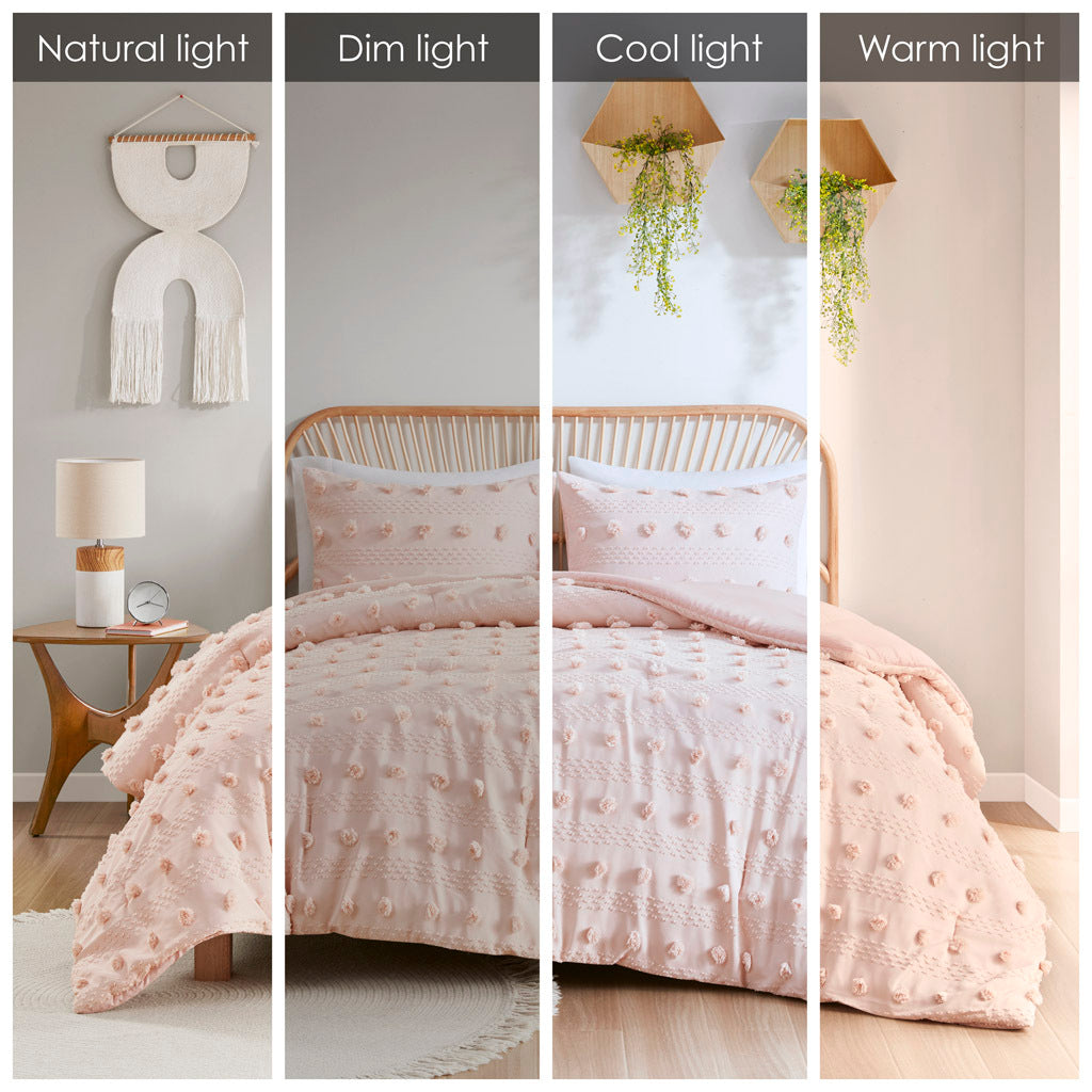 Luxury Full Queen Clip Jacquard Comforter and Set