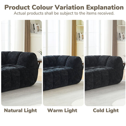 Rounded Cloud Sofa and Piano Key Backrest Design