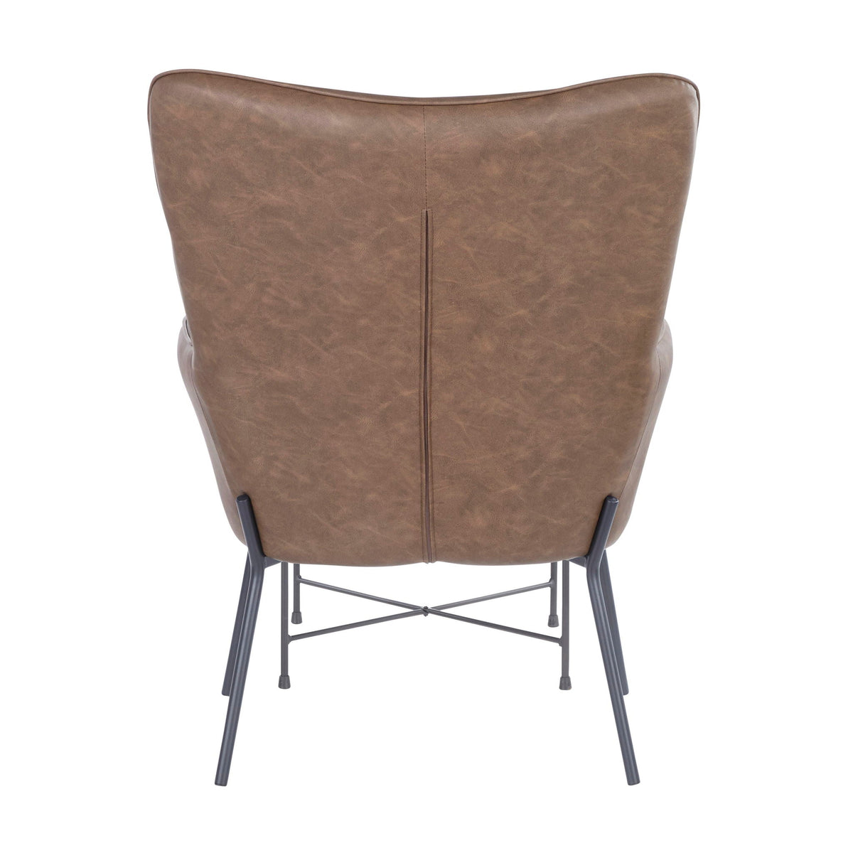 Industrial brown leather stationary chair with metal legs HouseOfZazla on Tampa Home & Garden Store