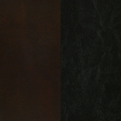 Queen Panel Bed brown wood panel texture left, black fabric upholstery right swatch on Tampa Home & Garden Store