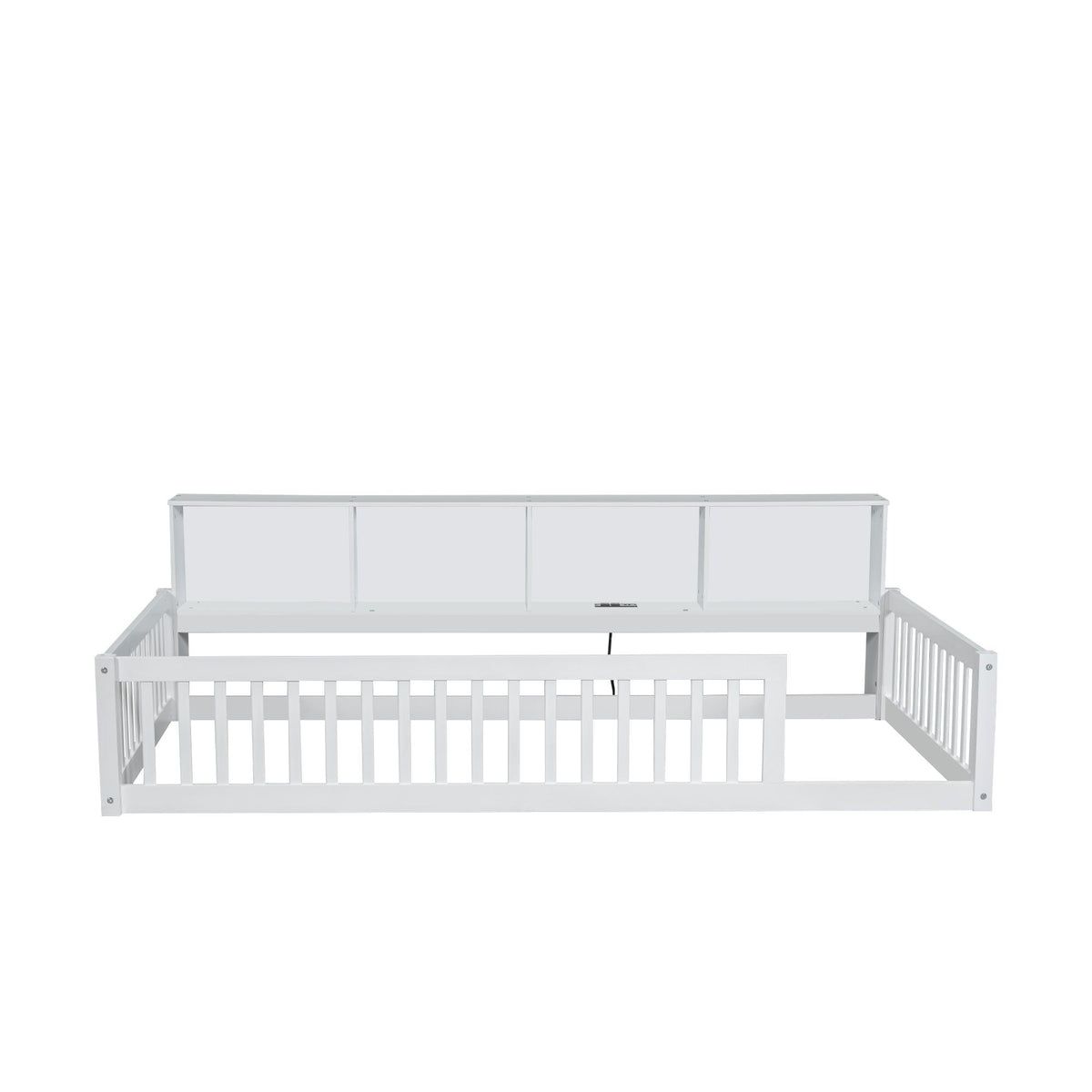 Floor bed with storage cabinets and USB ports white by HouseOfZazla on Tampa Home & Garden Store