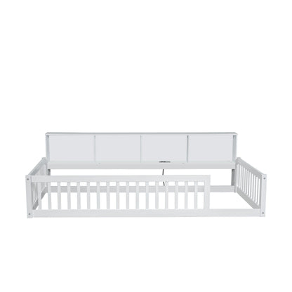 Floor bed with storage cabinets and USB ports white by HouseOfZazla on Tampa Home & Garden Store