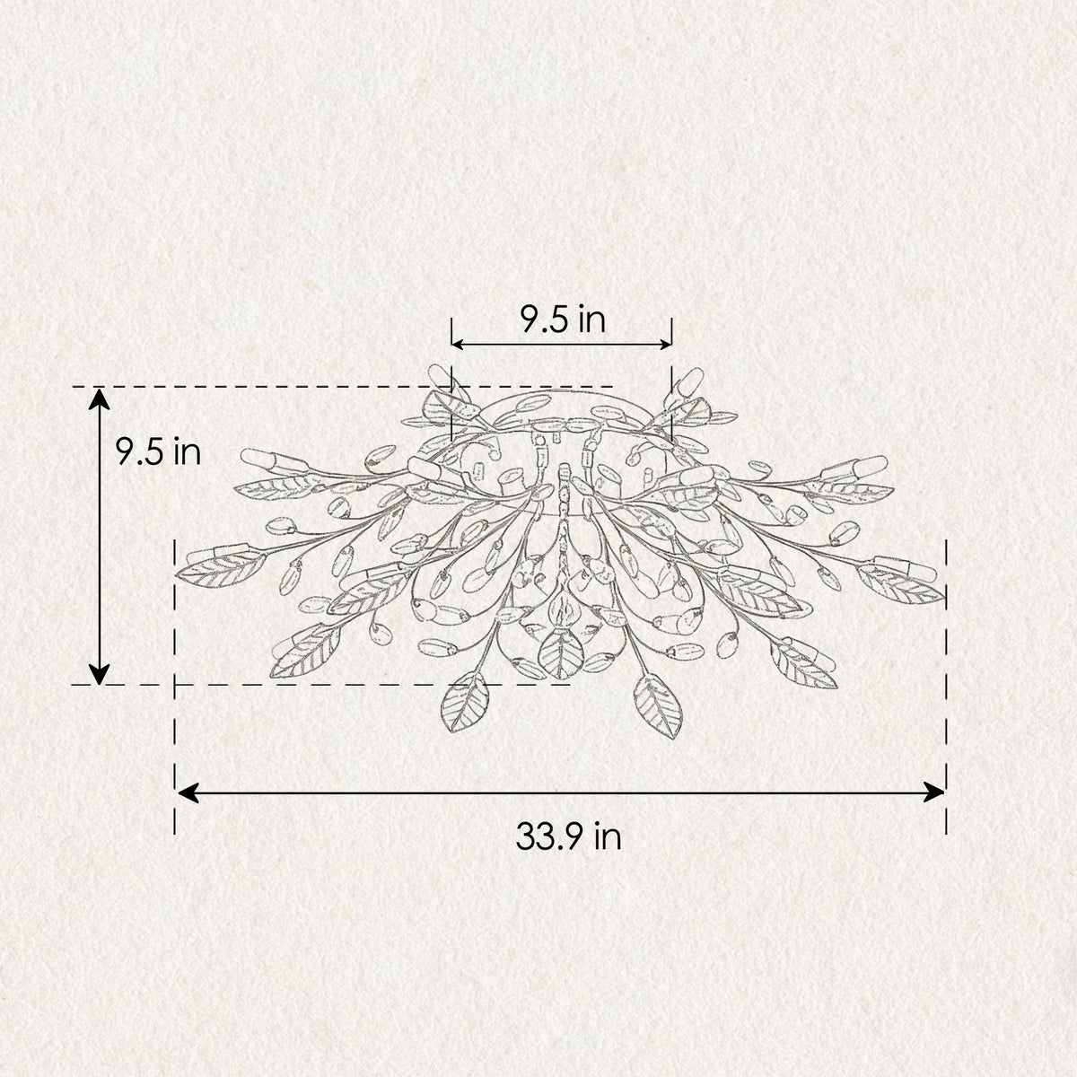 15-Light Crystal Chandelier ceiling lamp by HouseOfZazla, 33.9in wide on Tampa Home & Garden Store