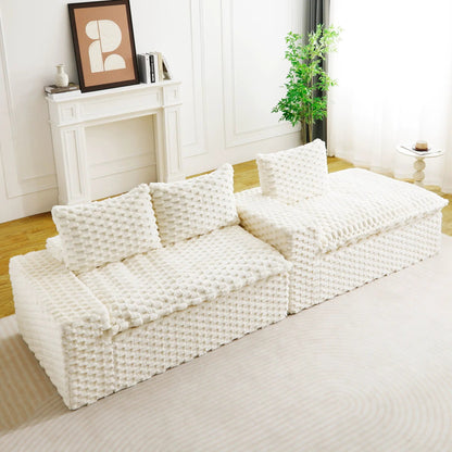 Modular Sofa, Convertible Twin Seat with Chaise