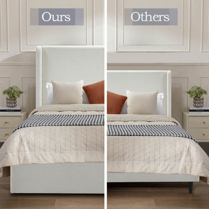 Carmen Upholstered Wingback Bed and Headboard