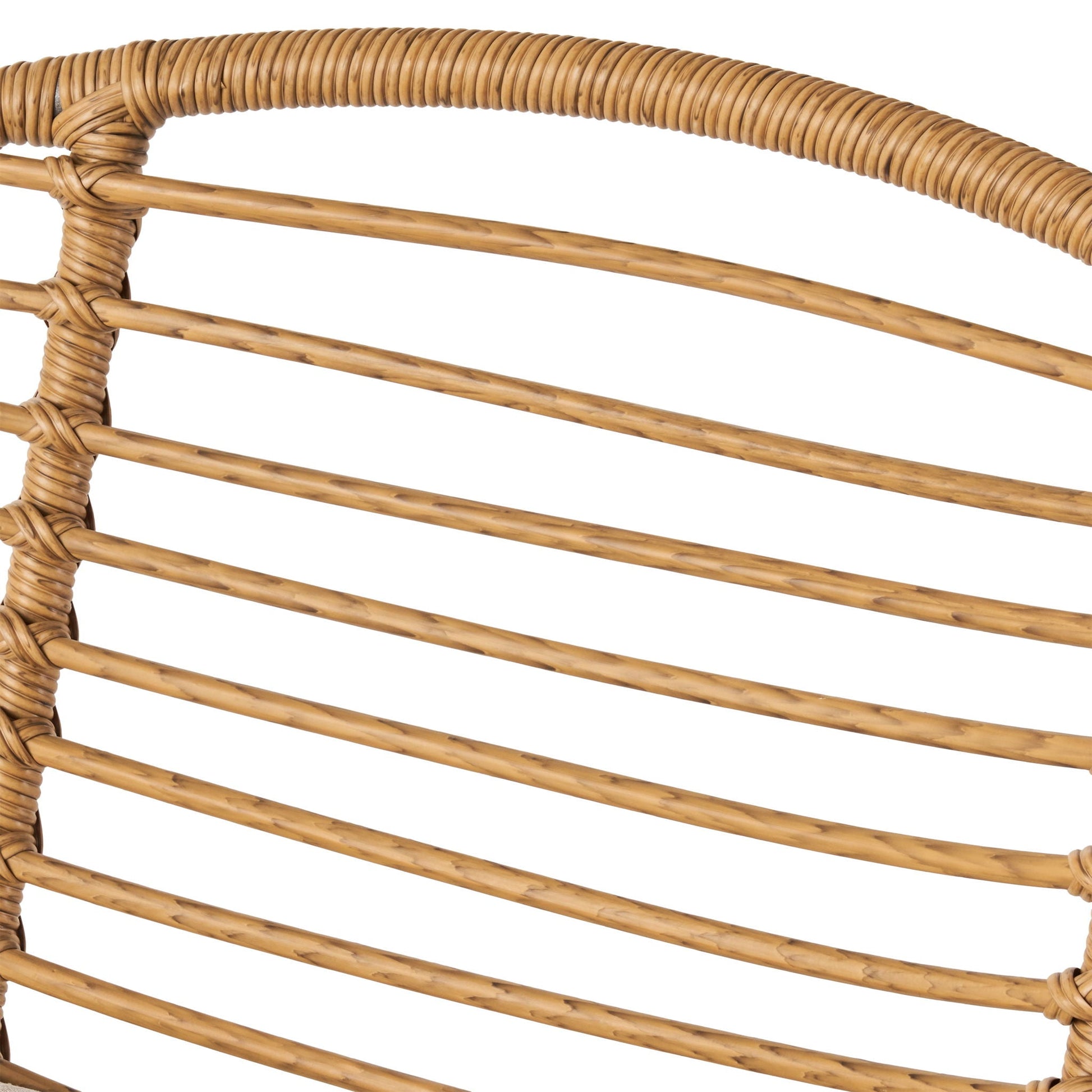 Cordella Woven Wicker Chairs close-up of natural rattan weave, 2-pack by HouseOfZazla on Tampa Home & Garden Store