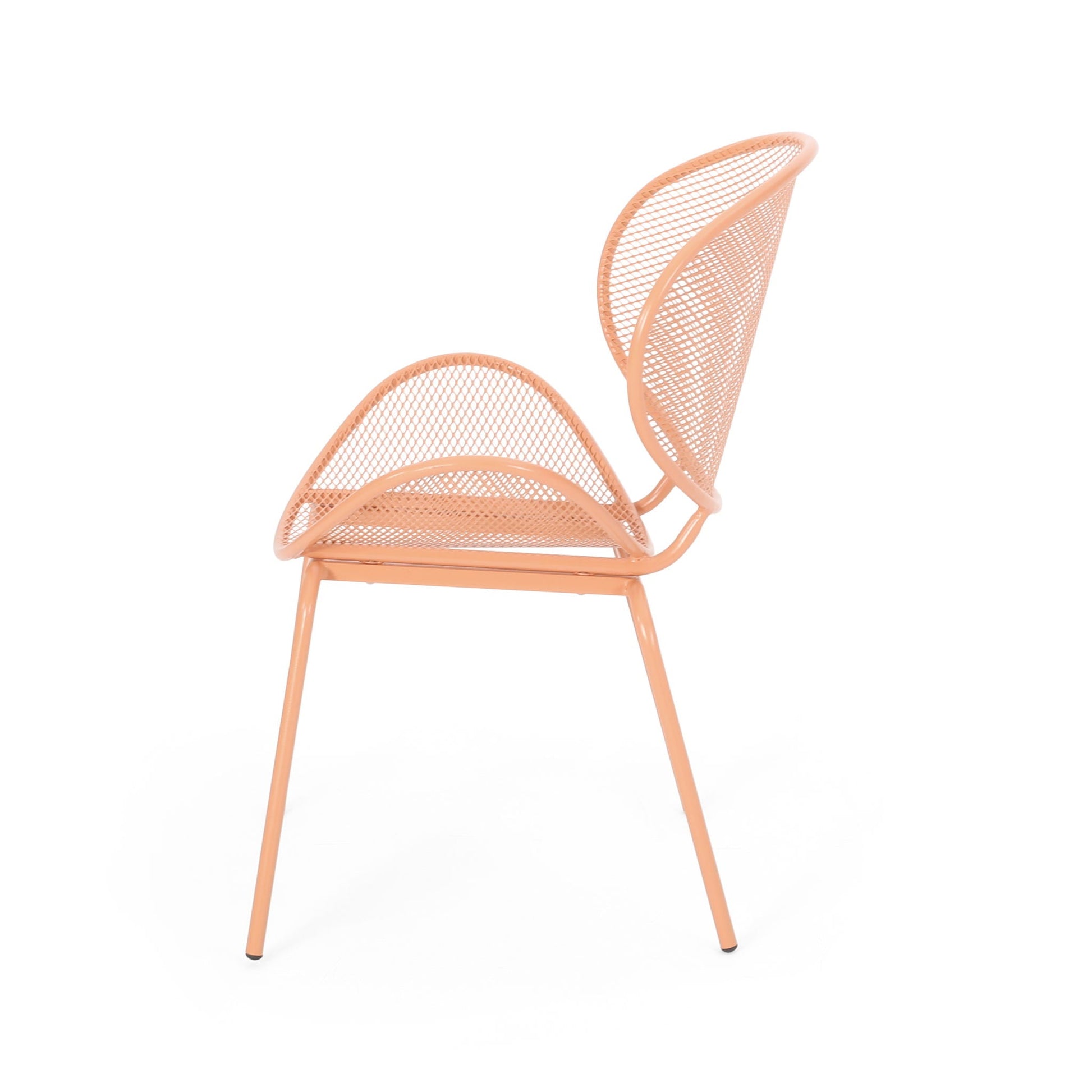 Elba Contemporary Outdoor Armless Chairs peach mesh by HouseOfZazla, set of 2 on Tampa Home & Garden Store