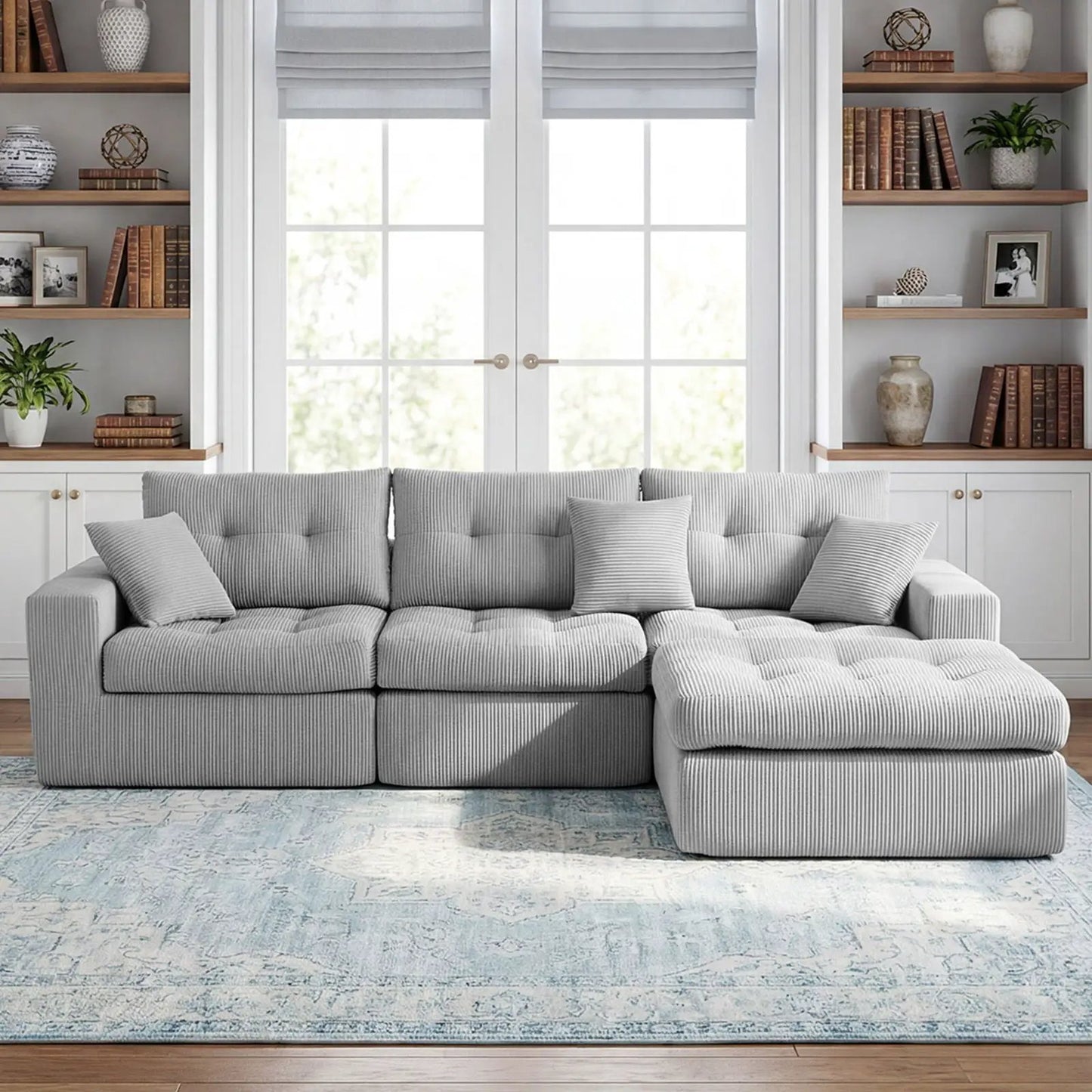 Corner Chaise L-Shaped Sectional Sofa Bed