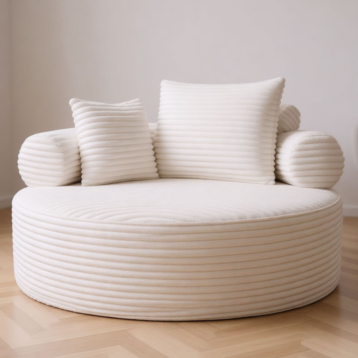 Round Sofa Bed and Pillows for the Living Room