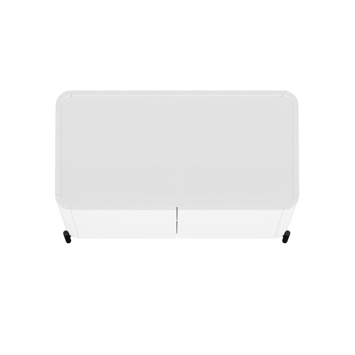 Abbey accent cabinet white with rounded edges and caster wheels on Tampa Home & Garden Store