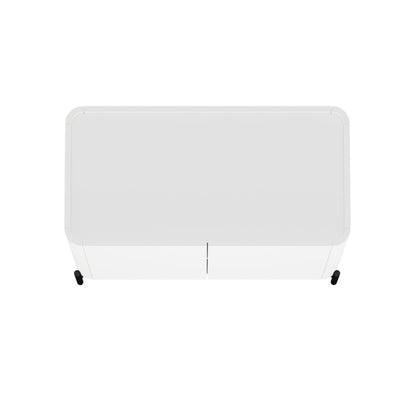 Abbey accent cabinet white with rounded edges and caster wheels on Tampa Home & Garden Store