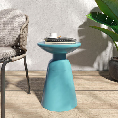 Modern Round Metal Pedestal Outdoor Table