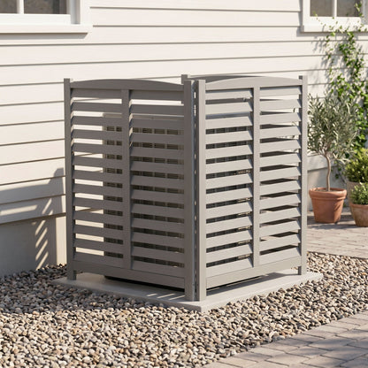 Solid Wood and Air Conditioner Privacy Fence