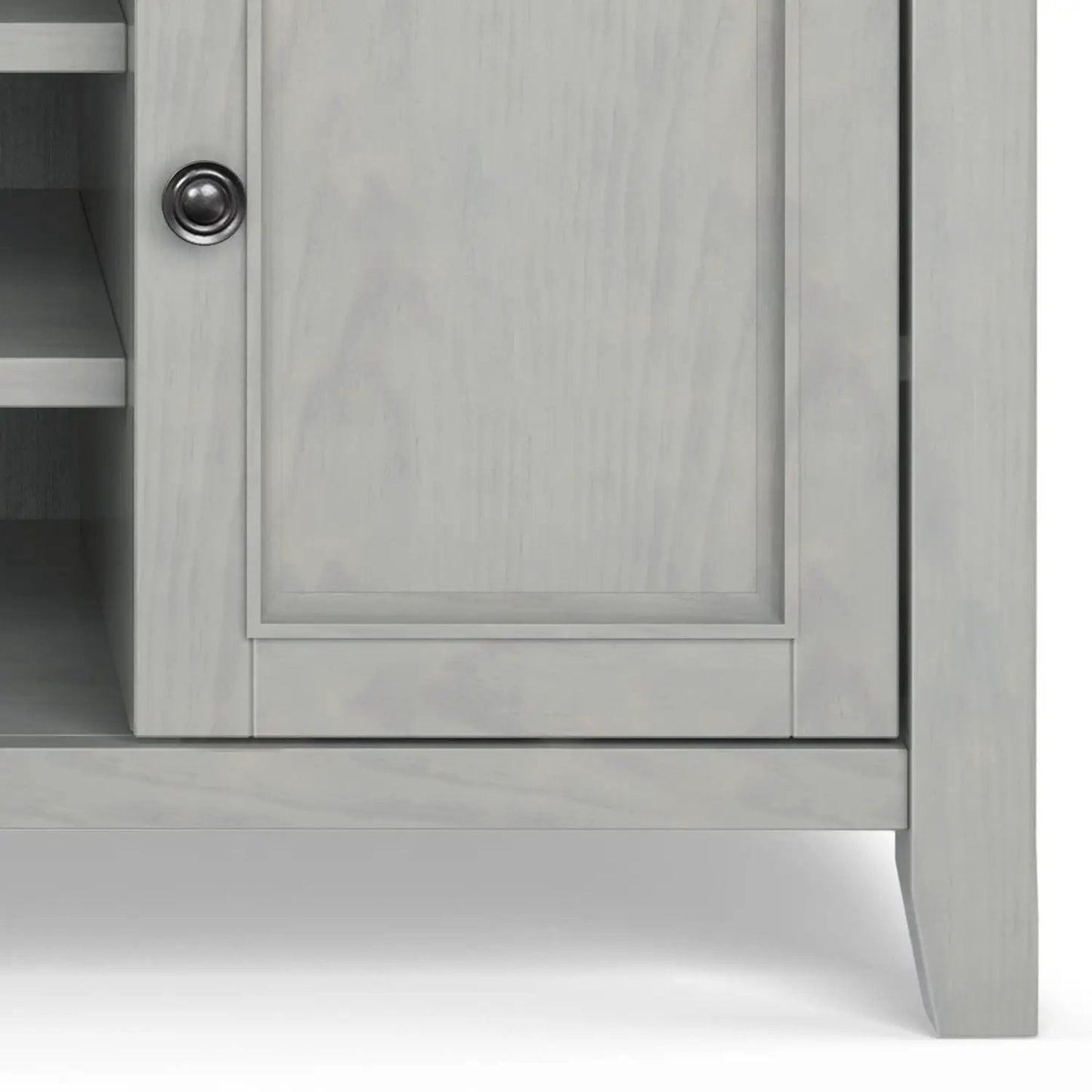 Amherst TV Media Stand handcrafted in a light gray wash finish by Unique Piece Furniture on Tampa Home & Garden Store