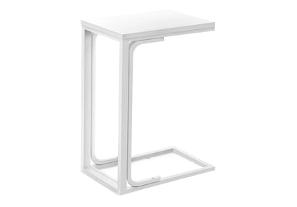 Accent Table C-shaped modern design white metal frame on Tampa Home & Garden Store