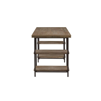 Industrial Style Metal Frame Accent Desk With Side Shelving in Gray by Unique Piece Furniture on Tampa Home & Garden Store