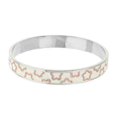Flowers Design Slip-On Bangle by Lauren G Adams; silver-tone bracelet with floral pattern on Tampa Home & Garden Store