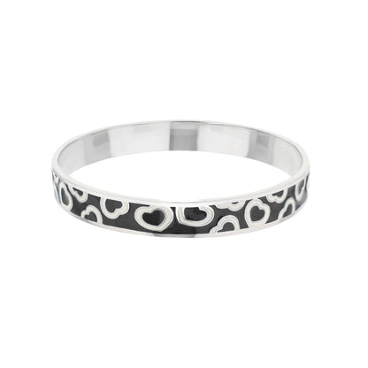 Lots of Love Slip-On Bangle bracelet in silver-tone with heart motif by Lauren G Adams on Tampa Home & Garden Store