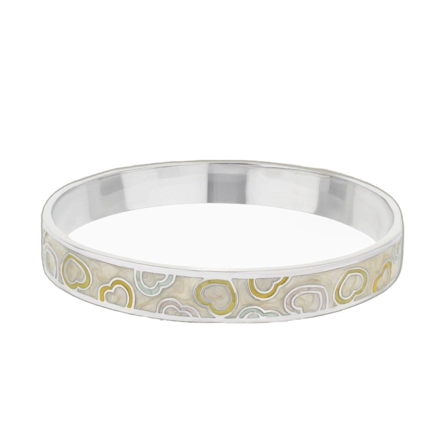 Lots of Love Slip-On Bangle bracelet with colorful enamel motif on silver band by LG Adams on Tampa Home & Garden Store