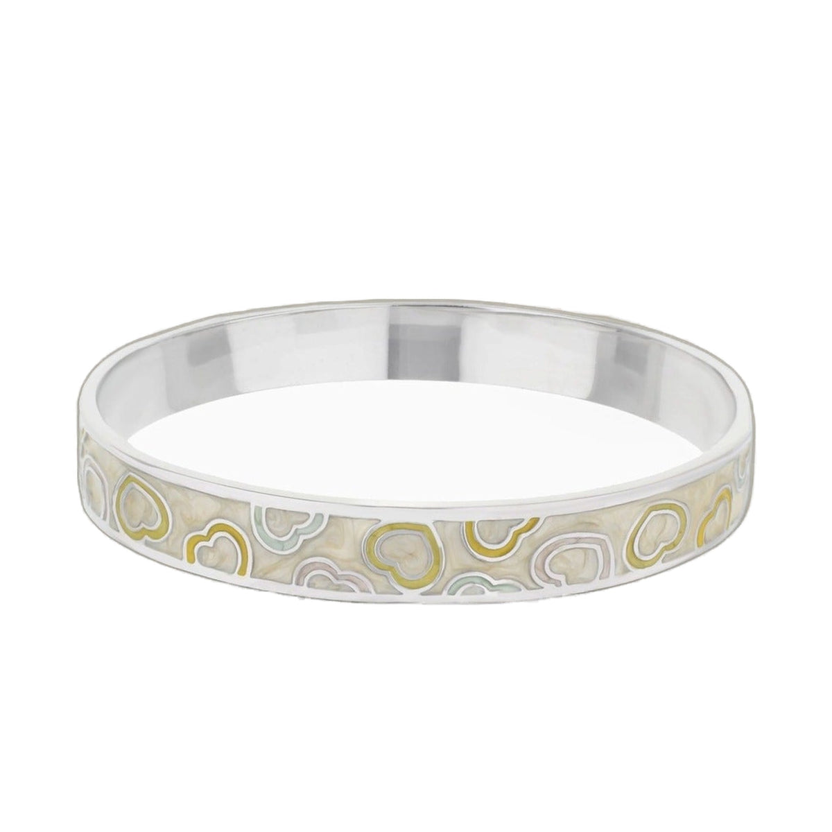 Lots of Love Slip-On Bangle bracelet, silver-tone with enamel circular motif by Lauren G Adams on Tampa Home & Garden Store