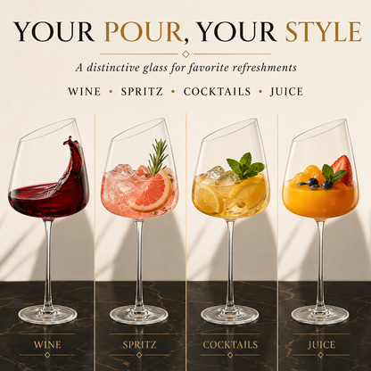 Elegant Colosseum Stemmed Wine Glassware Set of 2
