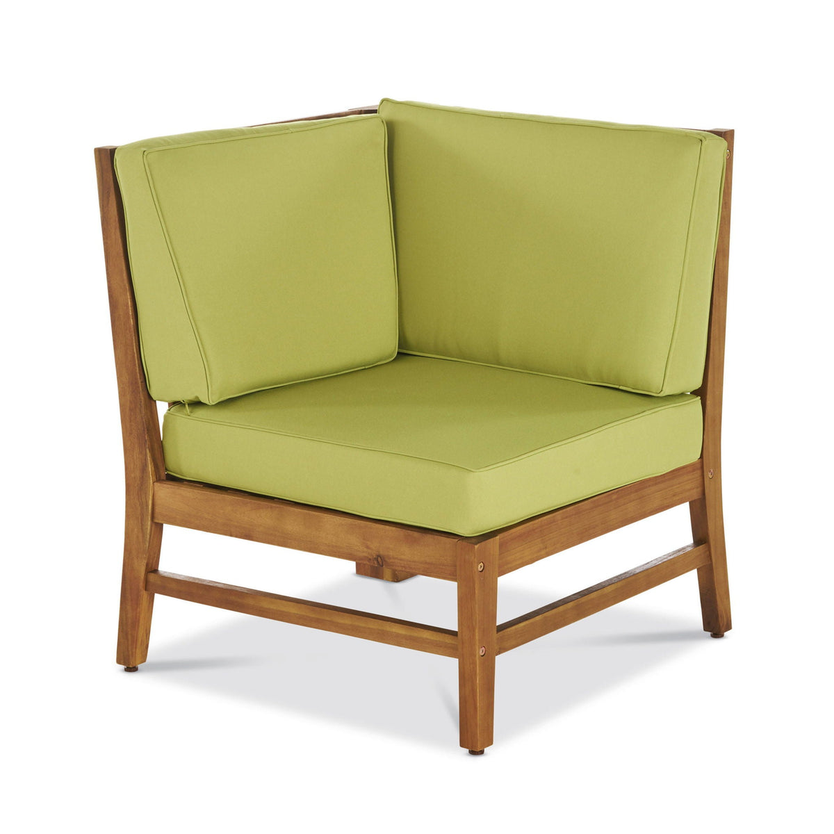 HouseOfZazla Perla Corner Chair water-resistant green cushions wood frame on Tampa Home & Garden Store