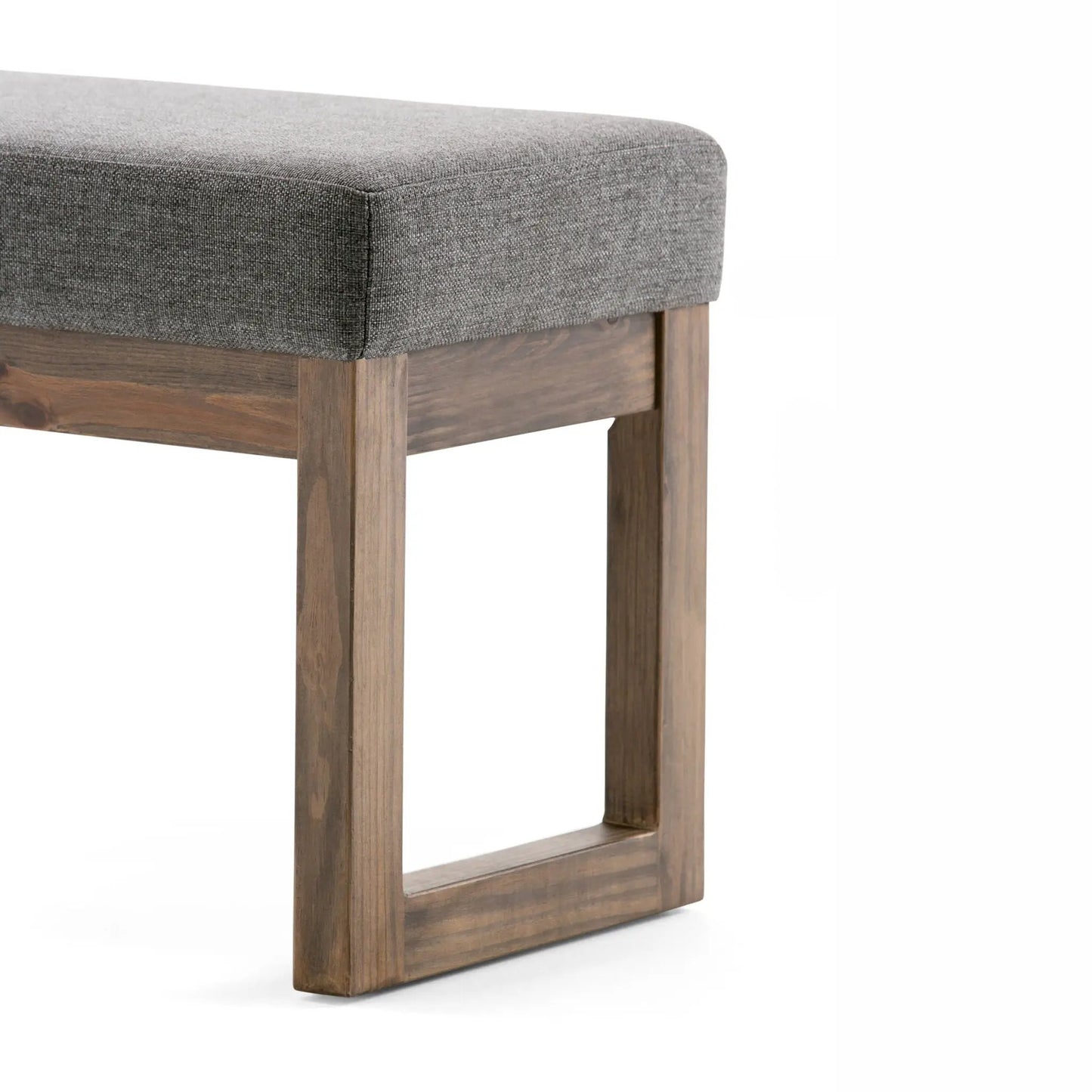 Milltown Upholstered Ottoman Bench With Driftwood
