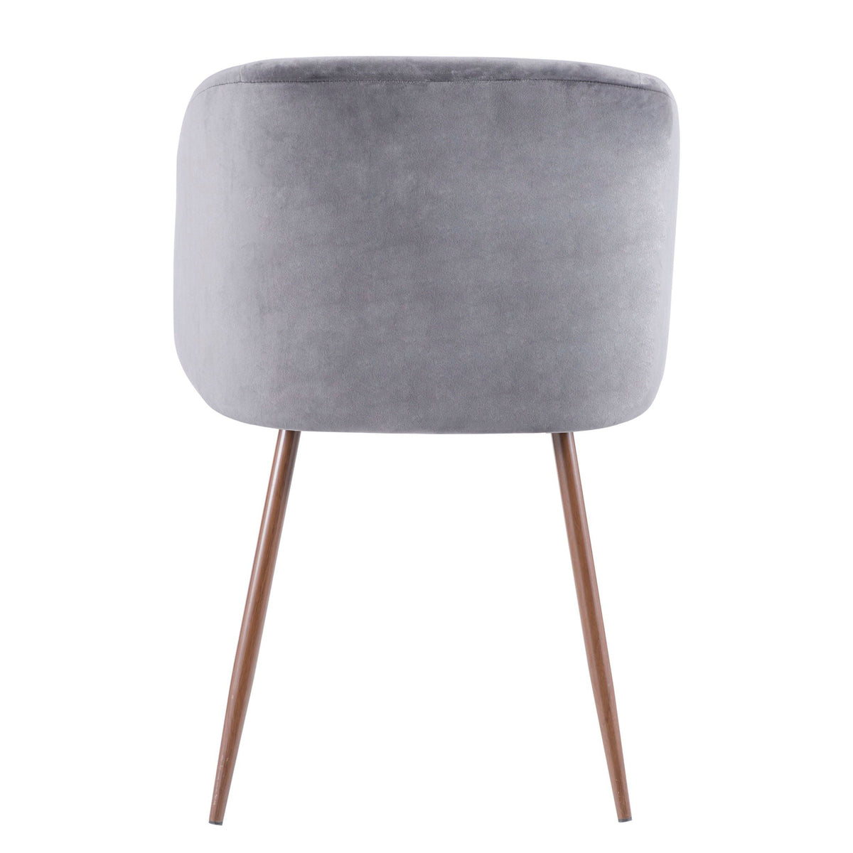 Contemporary padded bucket dining chair by HouseOfZazla in gray velvet on Tampa Home & Garden Store