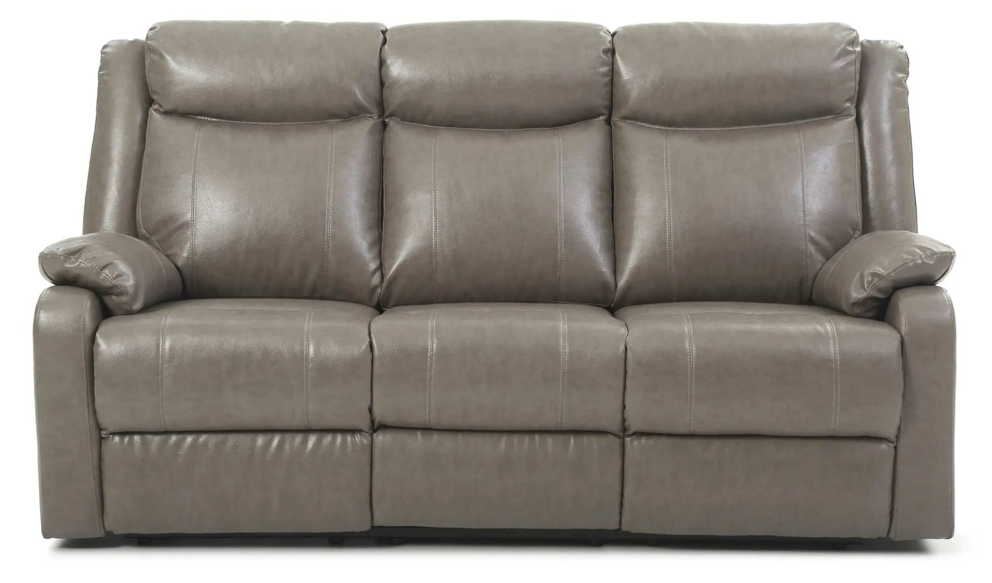 Contemporary Three Seater Sofa reclining, taupe leather upholstery, Unique Piece Furniture on Tampa Home & Garden Store