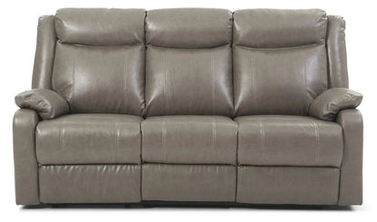 Contemporary Three Seater Sofa reclining, taupe leather upholstery, Unique Piece Furniture on Tampa Home & Garden Store