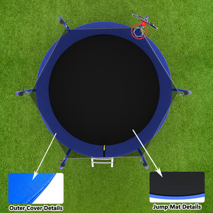 Outdoor Backyard Trampoline and Basketball Hoop