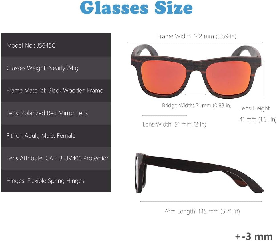 Eco-Friendly Polarized Bamboo Wood Sunglasses – Handcrafted, Sustainable Eyewear for Men & Women