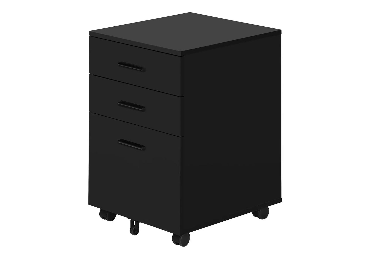 File cabinet on casters in black with four drawers on Tampa Home & Garden Store