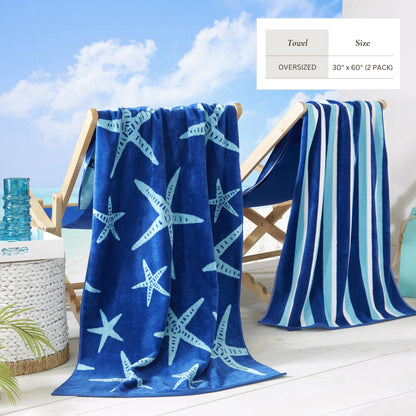 Velour Cotton Beach Towels and Maui Two Pack