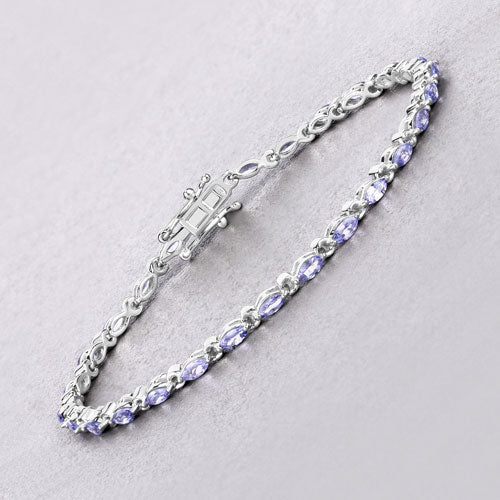 Bracelet 3.78ct tanzanite violet-blue in .925 sterling silver, Bids.com on Tampa Home & Garden Store