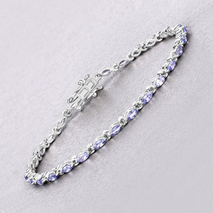 Bracelet 3.78ct tanzanite violet-blue in .925 sterling silver, Bids.com on Tampa Home & Garden Store