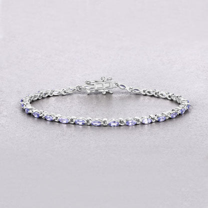 Tanzanite bracelet Bids.com 3.78ct .925 sterling silver with lavender stones on Tampa Home & Garden Store