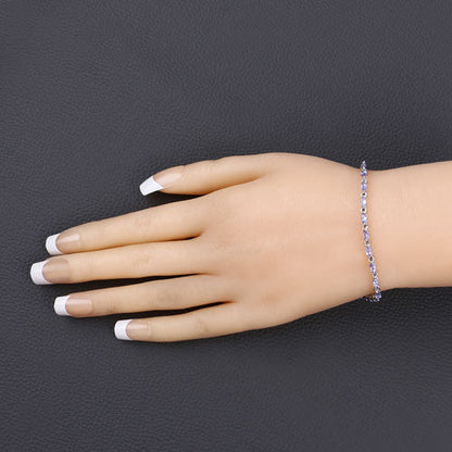 Tanzanite bracelet 3.78ct, blue-purple stones, .925 sterling silver, Bids.com on Tampa Home & Garden Store