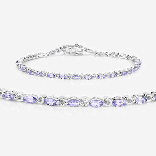 Tanzanite bracelet 3.78 ct, lavender oval stones, .925 sterling silver on Tampa Home & Garden Store