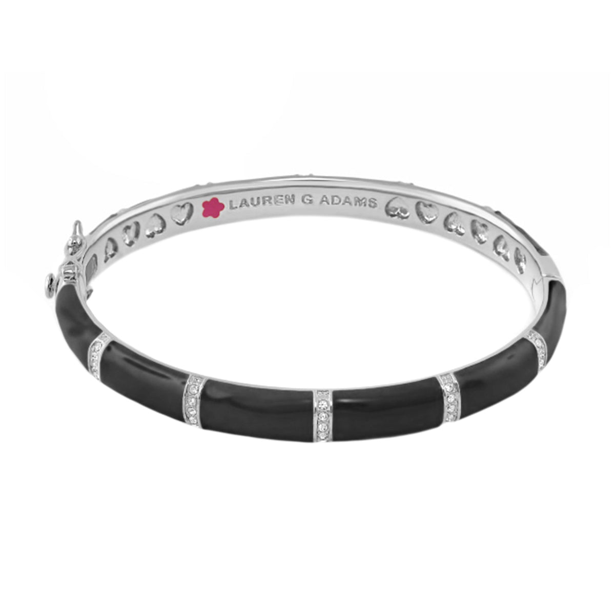 Santa Barbara Bangle black enamel bracelet with crystal accents by Lauren G Adams on Tampa Home & Garden Store
