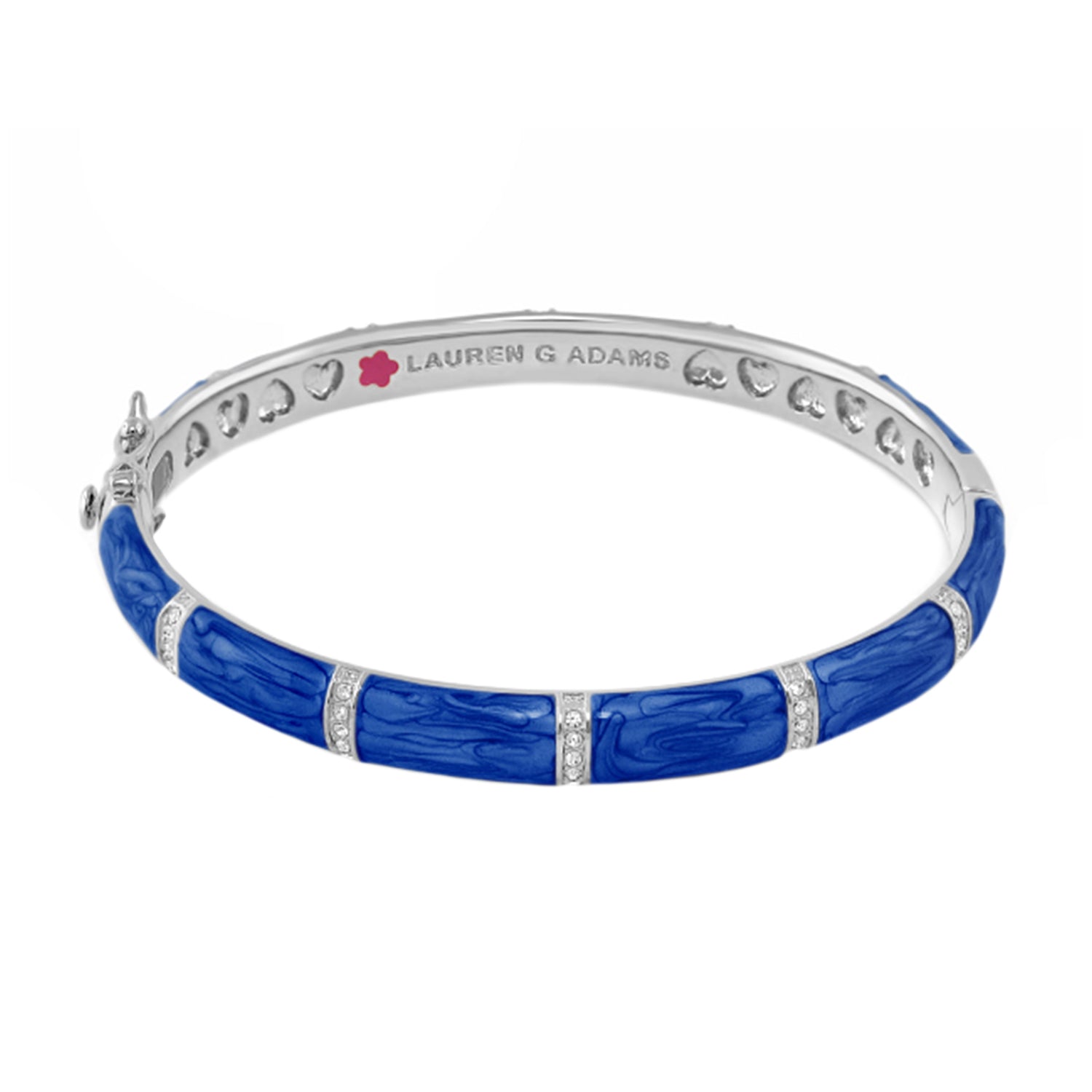 Santa Barbara Bangle by Lauren G Adams, blue enamel bracelet with accents on Tampa Store on Tampa Home & Garden Store