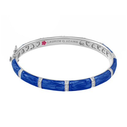 Santa Barbara Bangle by Lauren G Adams, blue enamel bracelet with accents on Tampa Store on Tampa Home & Garden Store