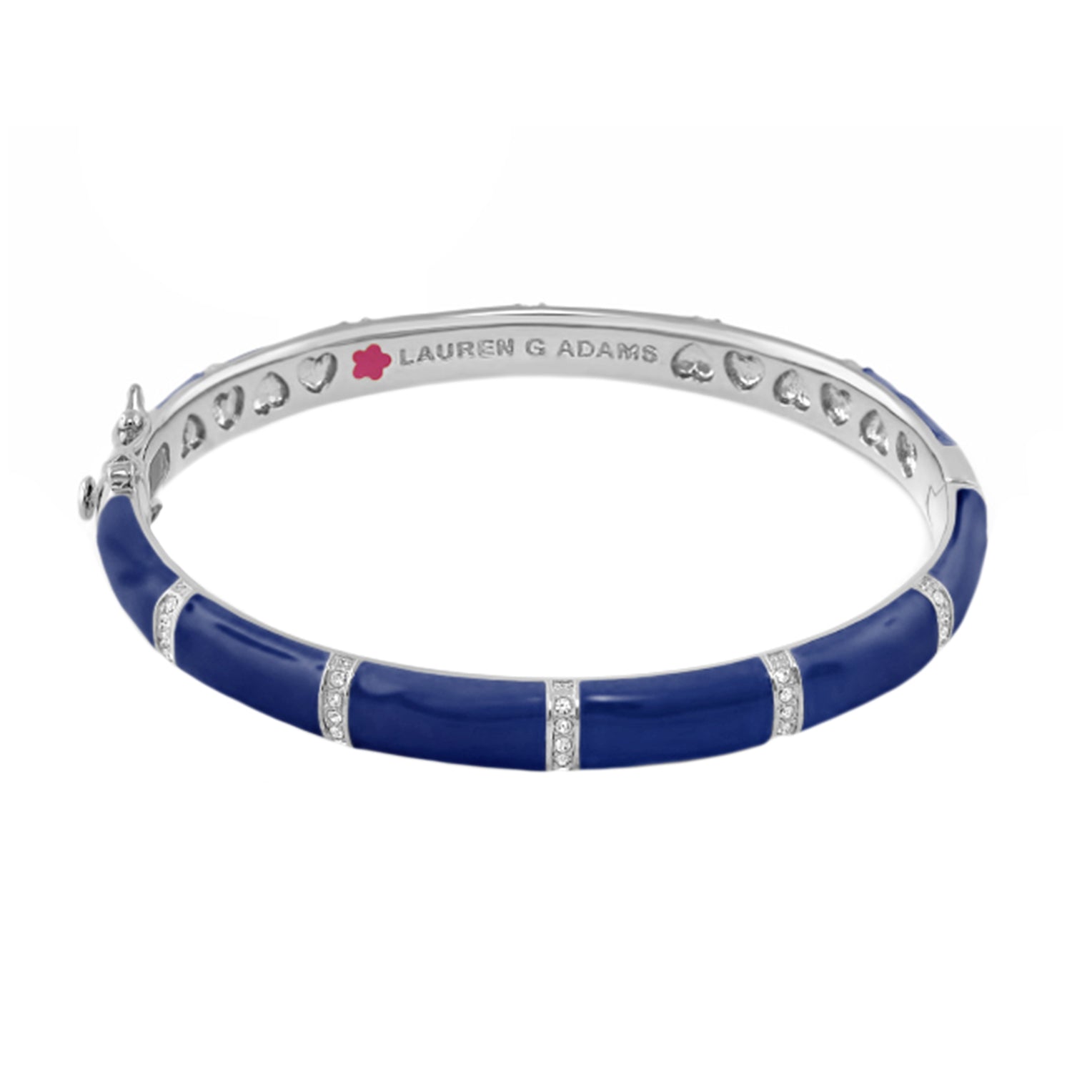 Santa Barbara Bangle by Lauren G Adams, cobalt blue enamel bracelet with crystal accents on Tampa Home & Garden Store
